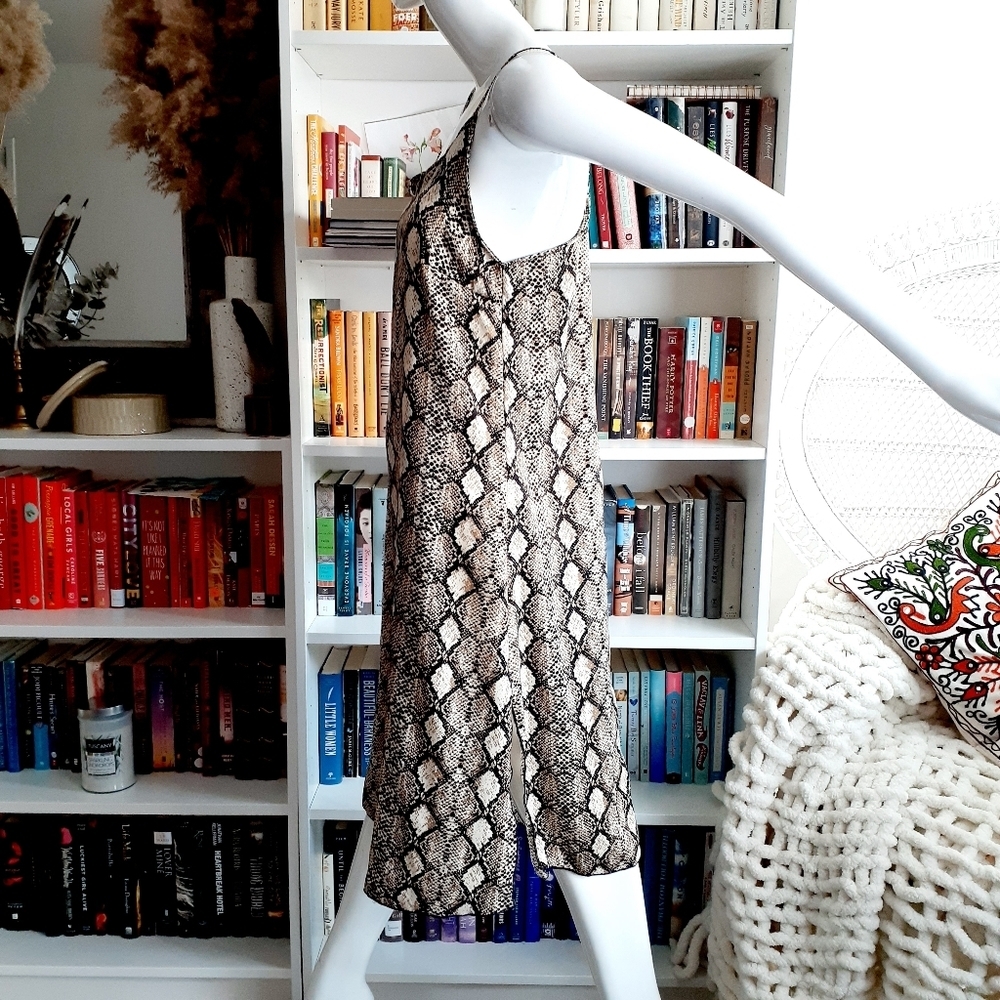 NEW See You Monday Snake Print Spaghetti Strap Dress Size Medium P5542 - Picture 4 of 11